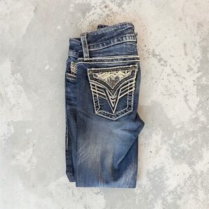 Vigoss Blue Boot Cut Jeans with Embellished Pockets